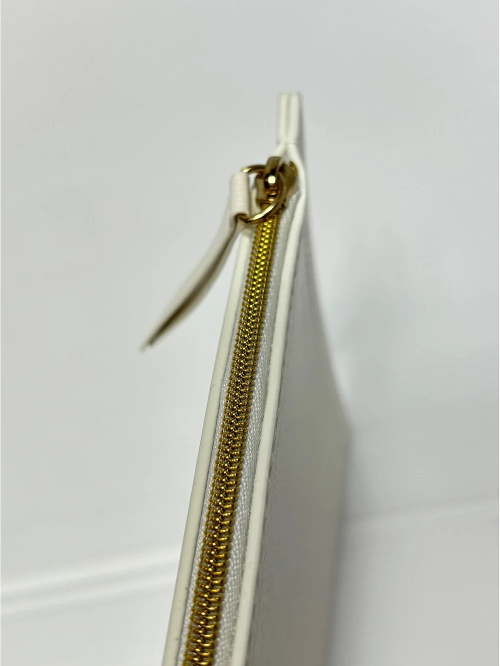 Narciso Rodriguez White Textured Leather Zip Pouch Clutch